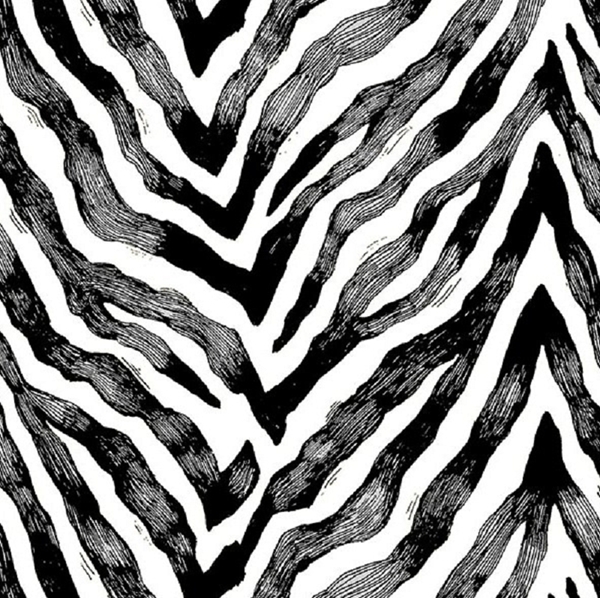 TISSU COTON PEAU DE ZEBRE NOIR BLANC