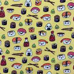 TISSU COTON BOLS SUSHI JAPONAIS 