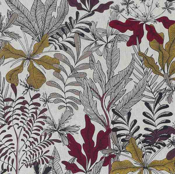 TISSU TOILE ASPECT LIN ENDUIT BANGKOK ROUGE