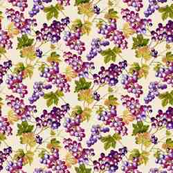 TISSU COTON RAISIN ET MUSCAT