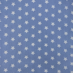 COUPON 70X30CM ETOILES BLANCHES FOND BLEU CIEL