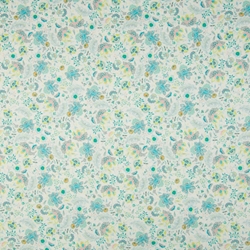 TISSU VOILE DE COTON DIGITAL FLEUR VERT CELADON