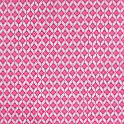 TISSU COTON IMPRIMÉ MOTIF GÉOMÉTRIQUE ROSE BLANC