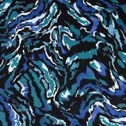 TISSU VISCOSE GEOMETRIQUE BLEU PETROLE