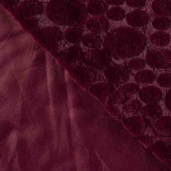 TISSU TOUT DOUX FOURRURE PASTILLE BORDEAUX