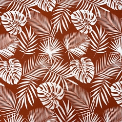 TISSU COTON IMPRIME OEKO-TEX PALMIER TERRACOTTA