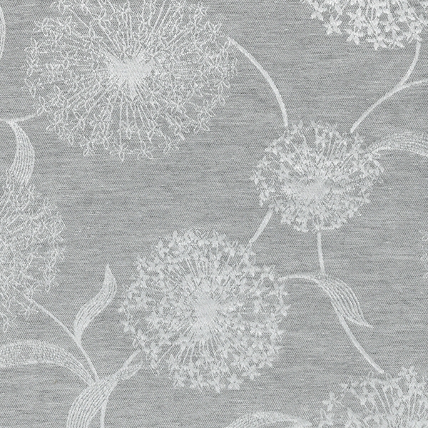 TISSU JACQUARD FLEURS DE PISSENLIT GRIS ECOGREEN