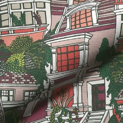 TISSU TOILE COTON VILLAGE HOUSE MULTICOLORE