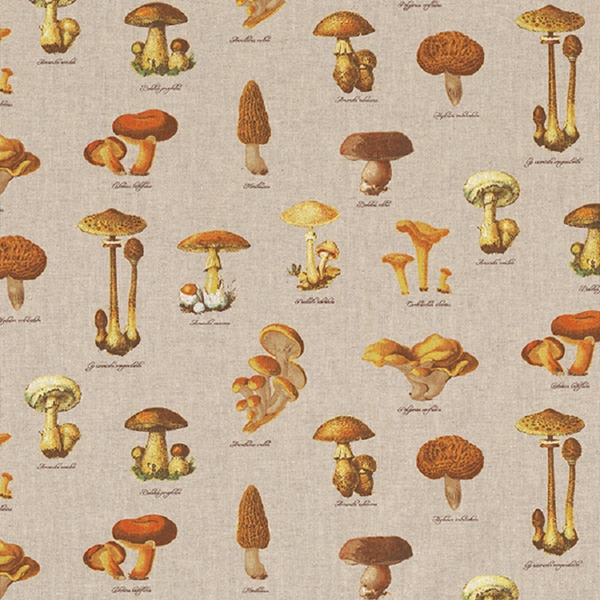 TISSU TOILE ASPECT LIN CHAMPIGNON 