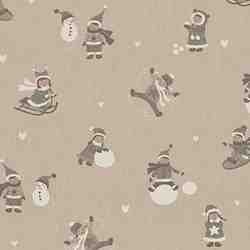 TISSU TOILE ASPECT LIN BONHOME ET ENFANTS 