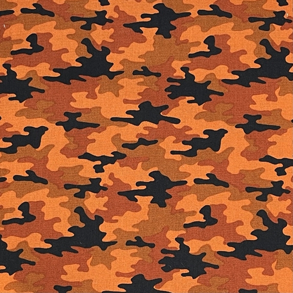 TISSU COTON CAMOUFLAGE ORANGE 