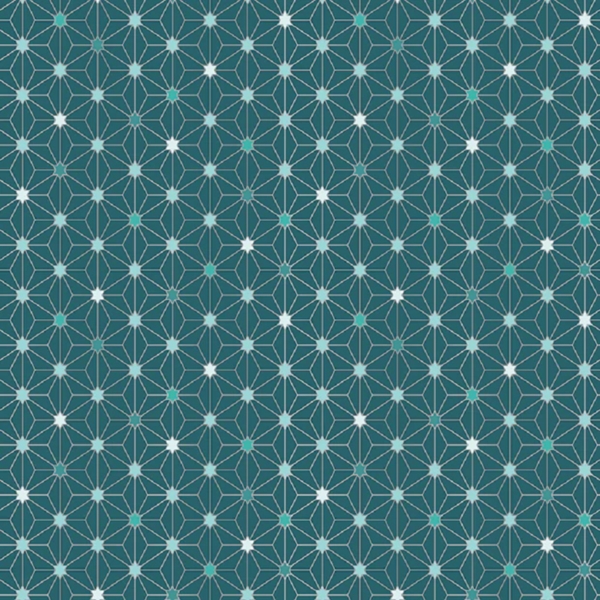 TISSU POPELINE COTON GEOMETRIQUE DE NOEL VERT
