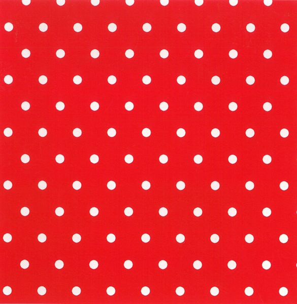 TISSU COTON POIS ROUGE  BLANC