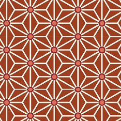 TISSU COTON GEOMETRIQUE SAKI TERRACOTTA   