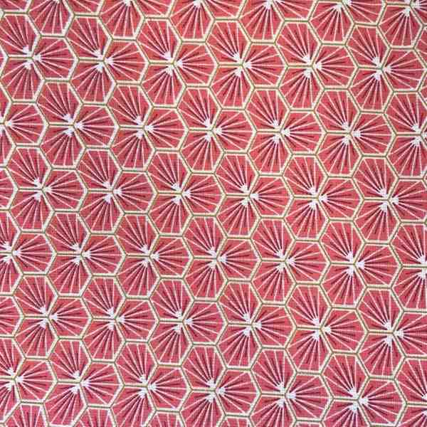 TISSU MFTA COTON GEOMETRIQUE RIAD ORANGE