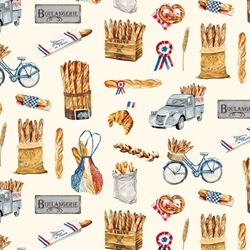 TISSU COTON BAGUETTE FRANCAISE