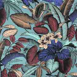 TISSU TOILE BACHETTE CABOSSE BLEU OCEAN AQUA