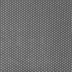 TISSU MFTA COTON GRIS A PETITS POIS BLANCS