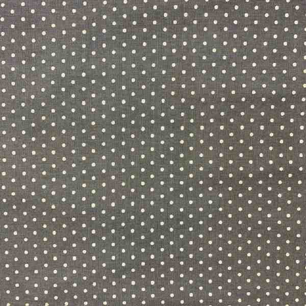 TISSU MFTA COTON ENDUIT GRIS A PETITS POIS BLANCS