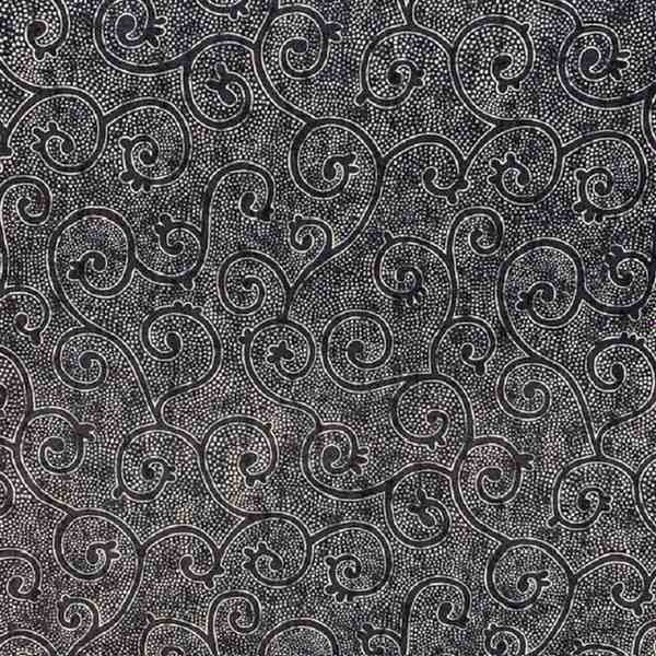 TISSU COTON ENDUIT MFTA BOGOR SPIRALES BLEU ENCRE