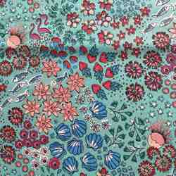 TISSU MFTA COTON SUMMER VIBES TURQUOISE