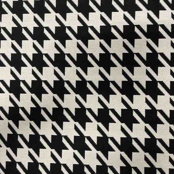 TISSU JACQUARD PIED DE COQ NOIR BLANC