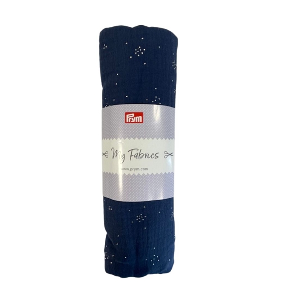 COUPON GAZE DE COTON BLEU ENCRE 1 M X 1.30 M