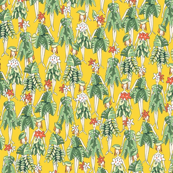 COUPON COTON BAL DES FORETS JAUNE 1M50 X 1M40