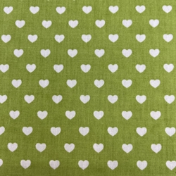 COUPON 70X40CM COEURS BLANCS FOND VERT