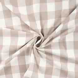 TISSU PILOU COTON GRATTE CARREAU BEIGE