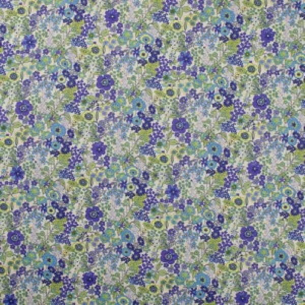 VOILE DE COTON OEKO-TEX FLEUR DIGITAL BLEU VIOLET