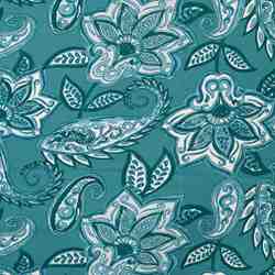TISSU JERSEY VISCOSE FLORAL ET CACHEMIRE BLEU 