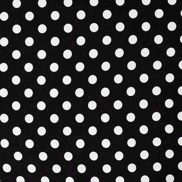 TISSU VISCOSE IMPRIME POIS BLANC FOND NOIR