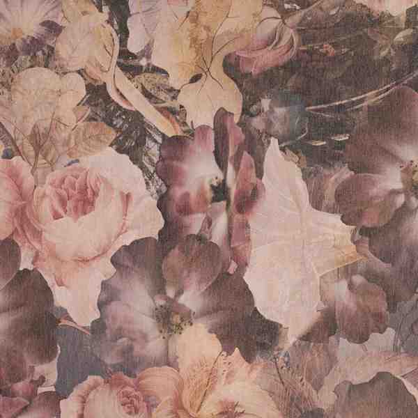 TISSU SCUBA TOUCHER SOYEUX FLEUR ROSE
