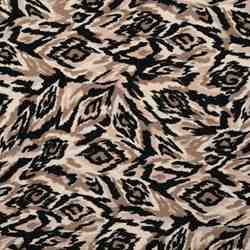 TISSU CREPE VISCOSE FROISSE MOTIF ANIMALIER BEIGE