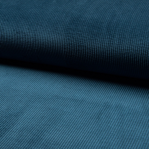 TISSU VELOURS GROSSE COTE PETROLE
