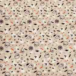 TISSU COTON FANTOME HALLOWEEN