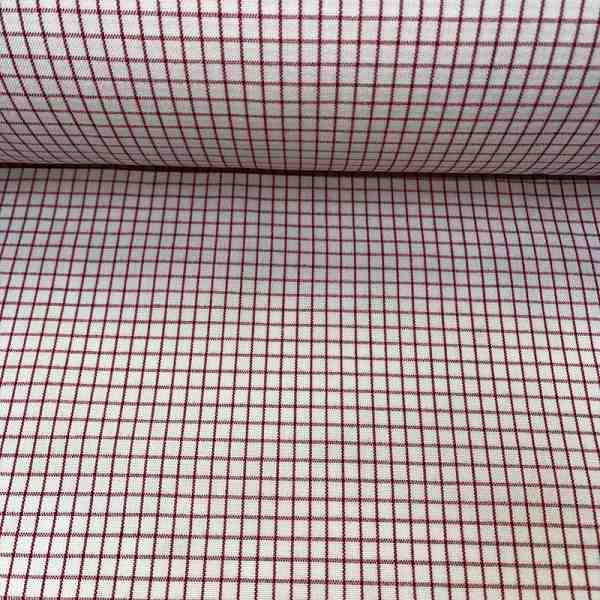 TISSU CUISTOT CARREAUX 5MM ROUGE ET BLANC