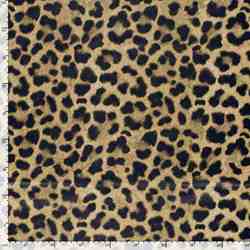 TISSU SUEDE IMPRIMÉ LÉOPARD SAVANE