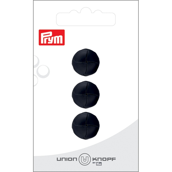 Bouton cuir pied 15mm noir 