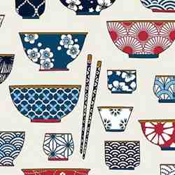 TISSU MFTA ENDUIT BOL JAPONAIS COTON FOND IVOIRE