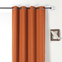 TISSU LIN NATUREL LIBECCIO ORANGE BRIQUE 