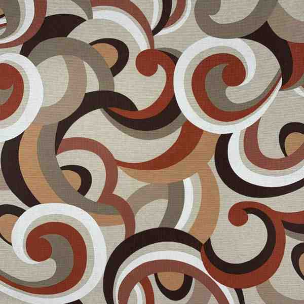 TISSU TOILE PALACE IMPRIMEE CURLY ROUGE