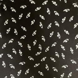 TISSU COTON IMPRIME PLUME NOIRE