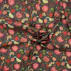 TISSU VISCOSE JODHPUR FLEURS ROUGE
