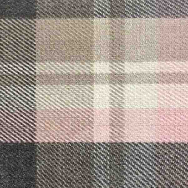 TISSU ECOSSAIS TENDANCE ROSE ET TAUPE