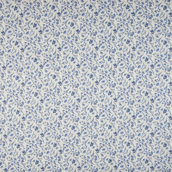 TISSU FLEUR DIGITAL ROYAL BLEU