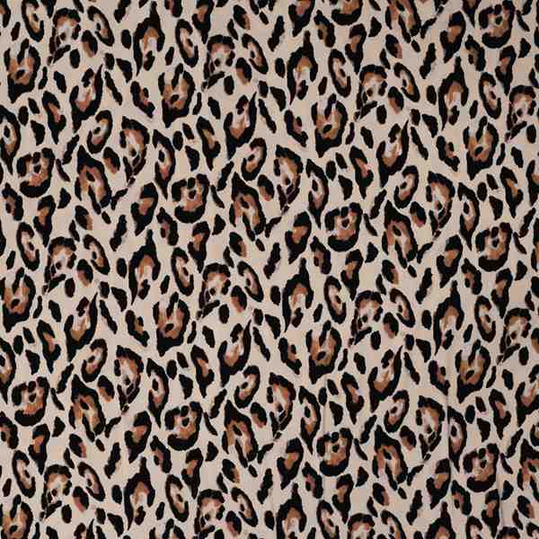 TISSU VISCOSE IMPRIME MOTIF LEOPARD SABLE