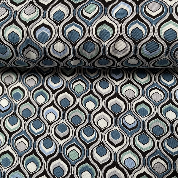 TISSU VISCOSE TWILL FLAMME BLEU TURQUOISE