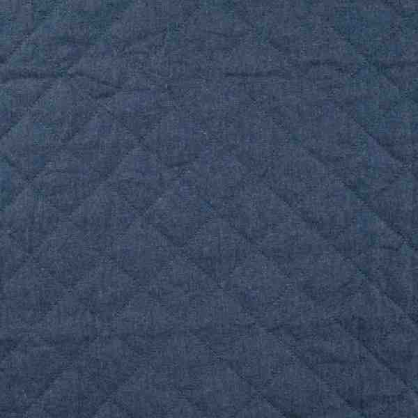 TISSU MATELASSE CHAMBRAY BLEU UNI